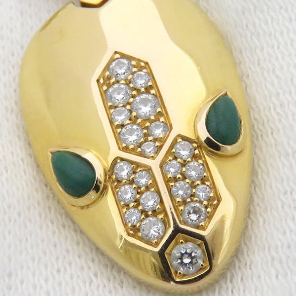 ブルガリ BVLGARI ネックレス セルペンティ セドゥットーリ K18YG ダイヤモンド マラカイト イエローゴールド 750AU 【中古】 ブルガリ BVLGARI ネックレス セルペンティ セドゥットーリ K18YG ダイヤモンド マラカイト イエローゴールド 750AU 【中古】