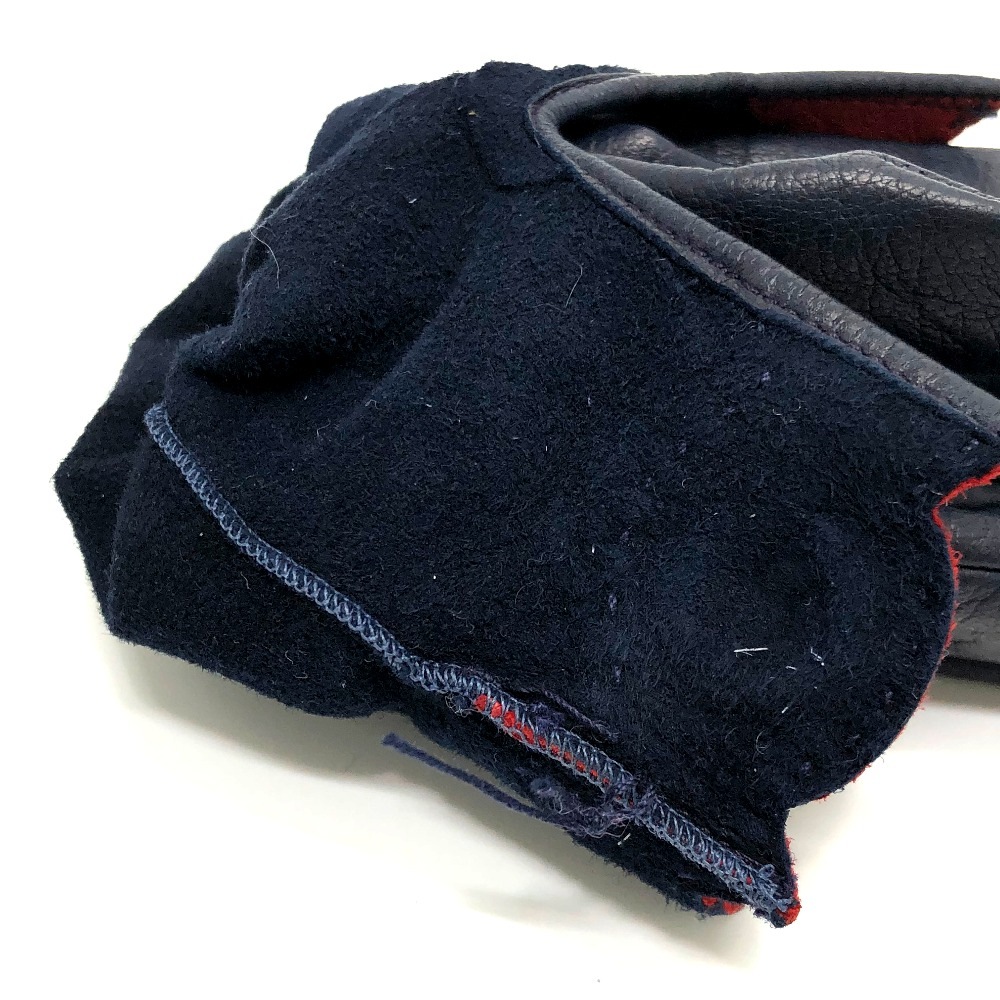 グローブ アパレル ファッション小物 手袋 レザー ネイビー/レッド