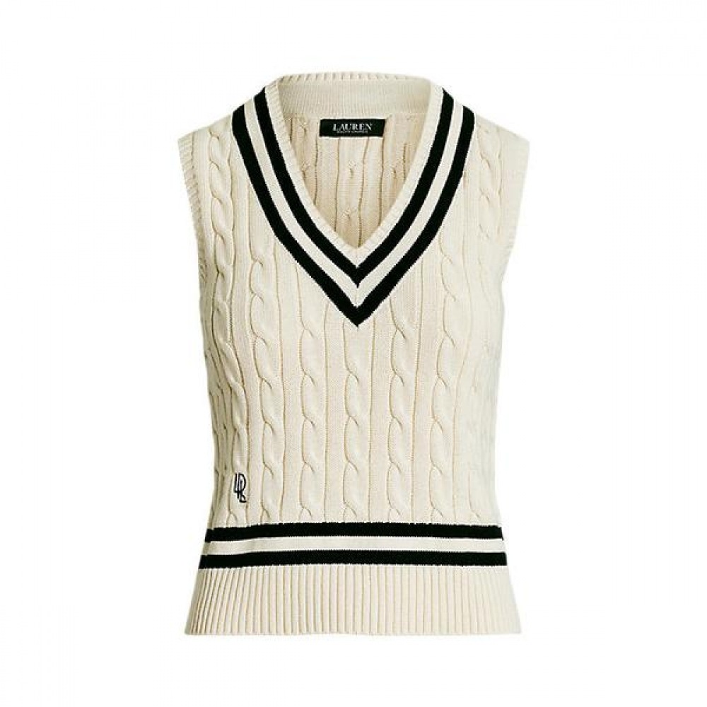 ローレンラルフローレンケーブルニットコットンクリケットセーターベスト (WMLRSWESCM20049101)