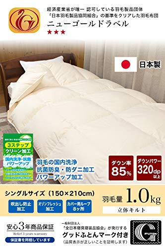 安眠工場 シングル【羽毛量1. : 寝具・ベッド・マットレス 羽毛布団 即納得価
