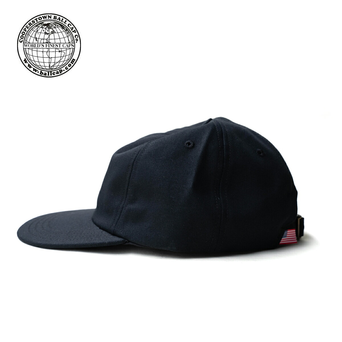 キャップ 帽子 ロゴ キャップ Logo Cap コットン 6パネル シンプル カジュアル 刺繍ロゴ サイズ調整 ビンテージ コットン アメリカ製 ブラック 正規品