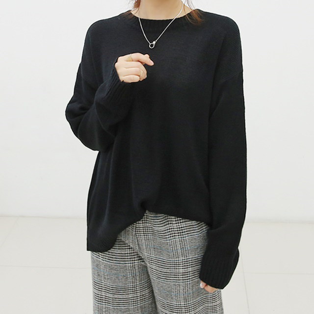 Loose-fitting round knit Jeff The basic design is made up of various colors, Loose-fitting round knit Jeff The basic design is made up of various colors,