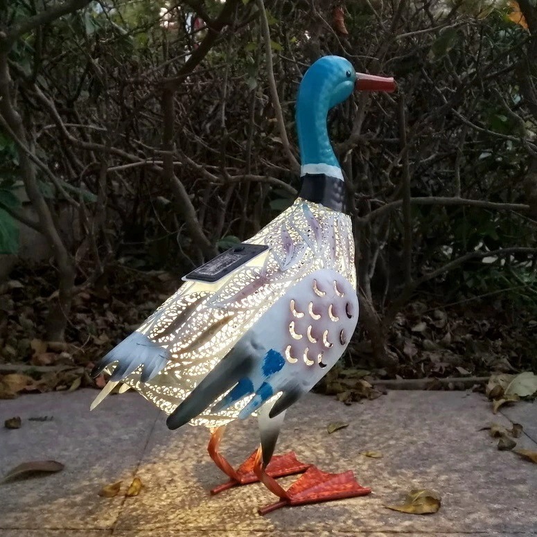 コスパ最高鳥 アヒル カモ ガーデンライト ソーラー ライト 太陽光 LED おしゃれ 屋外 庭 置き型 置物 オブジェ インテリア モダン 動物 bq683