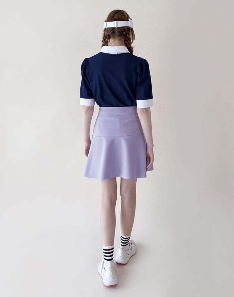 ゴルフ レディース 韓国 スカート フリルスカート Aライン フレア 無地 スポーツウェア テニス ゴルフウェア ウエストゴム 美脚 体型カバー シンプル おしゃれ 可愛い ネイビー アイボリー ライ