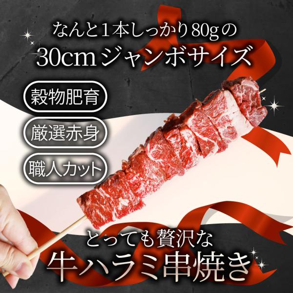 牛ハラミ串 20本セット (合計1.6kg) 牛串 肉 牛 ハラミ 学園祭 屋台 業務用 串焼き BBQ バーベキュー キャンプ 冷凍