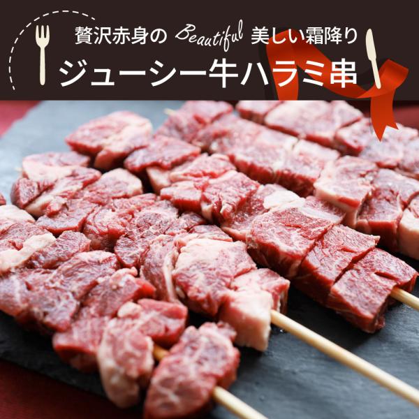 牛ハラミ串 20本セット (合計1.6kg) 牛串 肉 牛 ハラミ 学園祭 屋台 業務用 串焼き BBQ バーベキュー キャンプ 冷凍