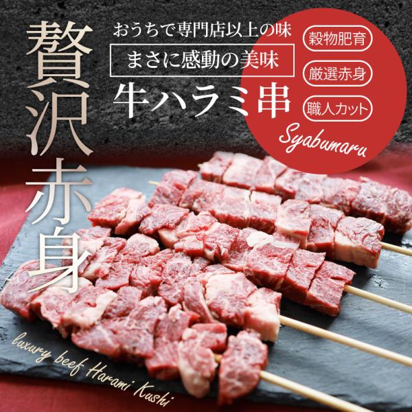 牛ハラミ串 20本セット (合計1.6kg) 牛串 肉 牛 ハラミ 学園祭 屋台 業務用 串焼き BBQ バーベキュー キャンプ 冷凍