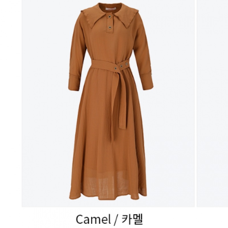 （フォレスト）ビッグカラーベルトロングドレス（OY4OPCA）