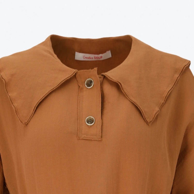 （フォレスト）ビッグカラーベルトロングドレス（OY4OPCA）