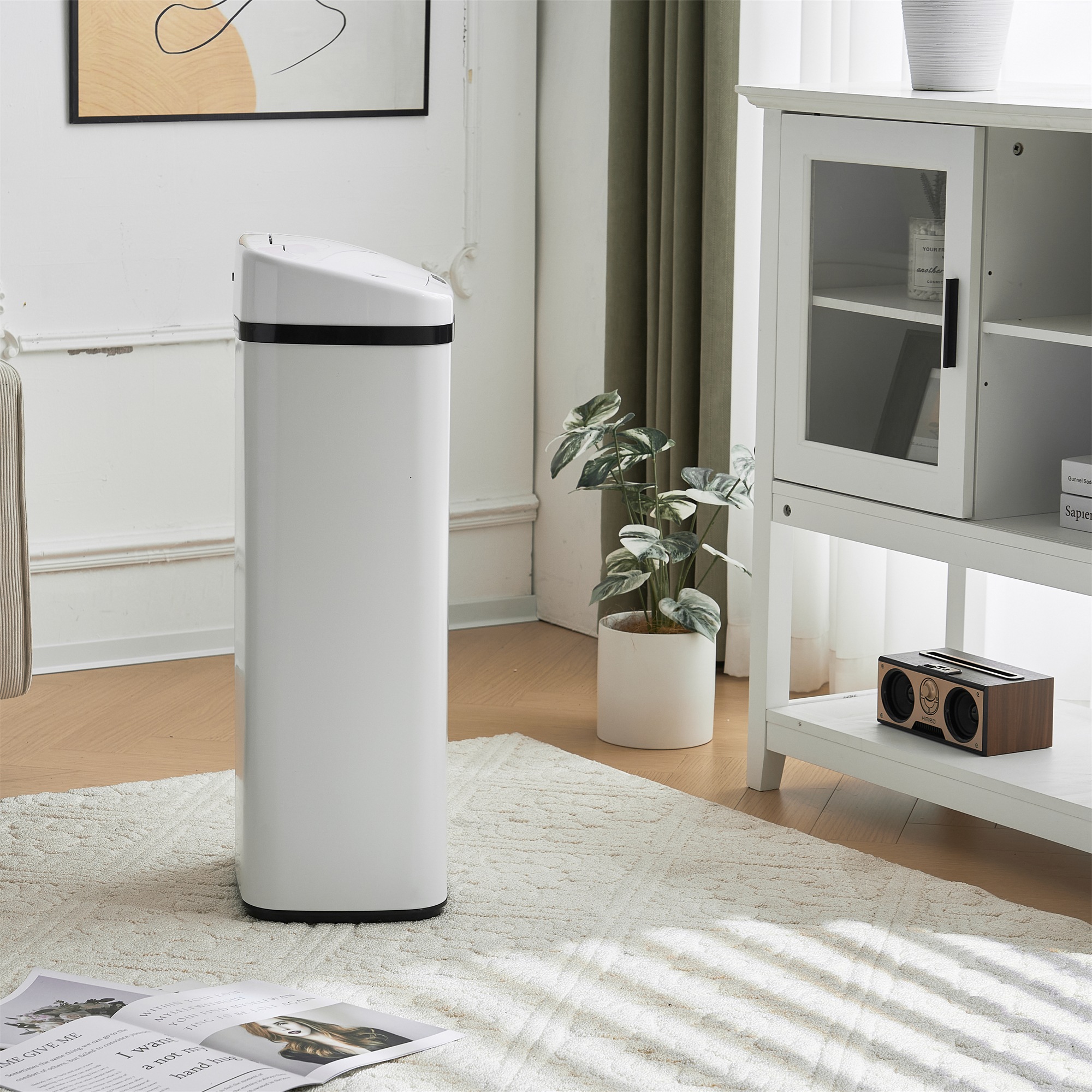 E12【人気商品】センサー全自動開閉式 ゴミ箱 大容量45L ホワイト E12【人気商品】センサー全自動開閉式 ゴミ箱 大容量45L ホワイト