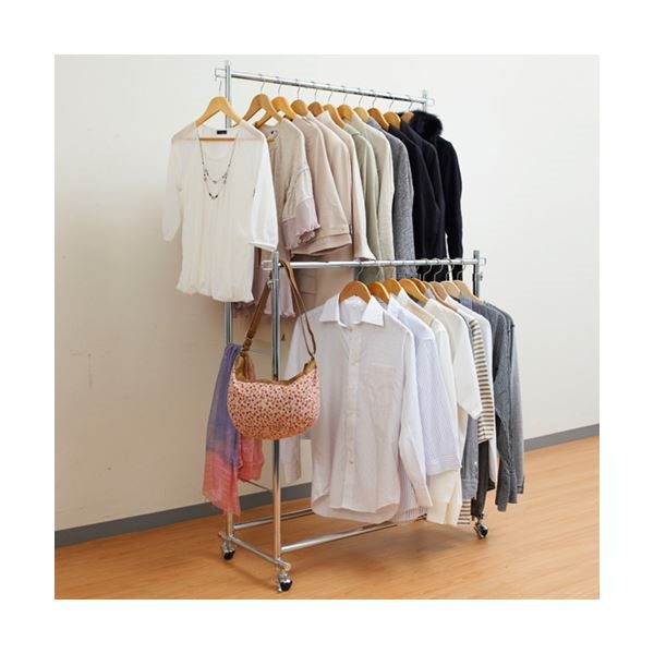 （まとめ）ハンガープロダブル クローム[x3セット]