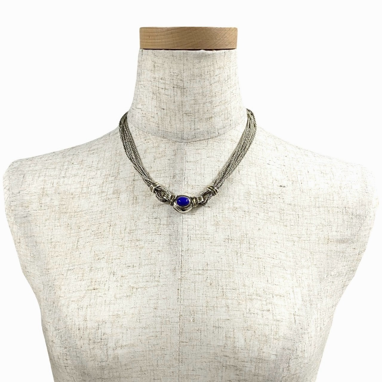 ヴィンテージネックレス シルバー925 ラピスラズリ K14 シルバー 60919 ヴィンテージネックレス シルバー925 ラピスラズリ K14 シルバー 60919