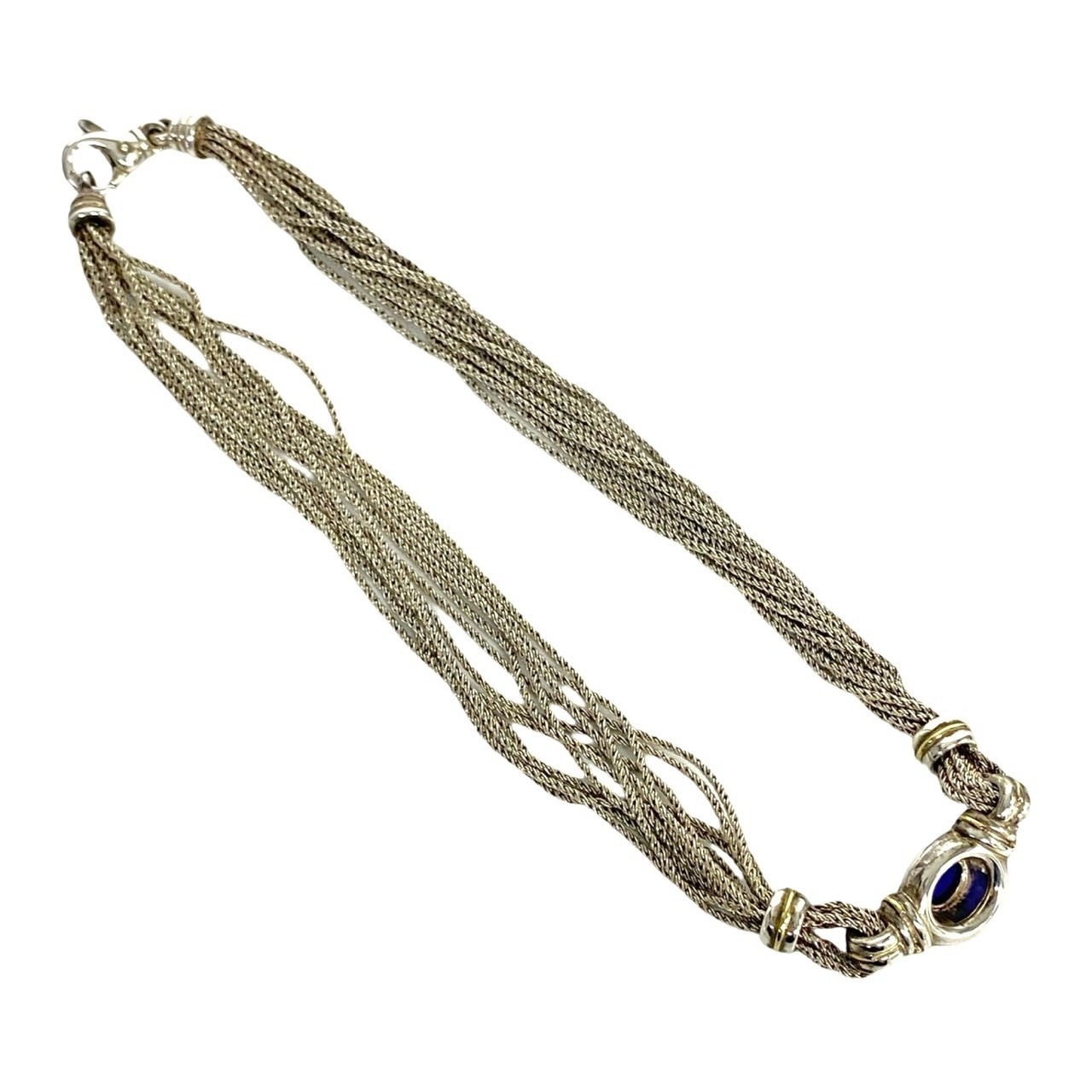 ヴィンテージネックレス シルバー925 ラピスラズリ K14 シルバー 60919 ヴィンテージネックレス シルバー925 ラピスラズリ K14 シルバー 60919