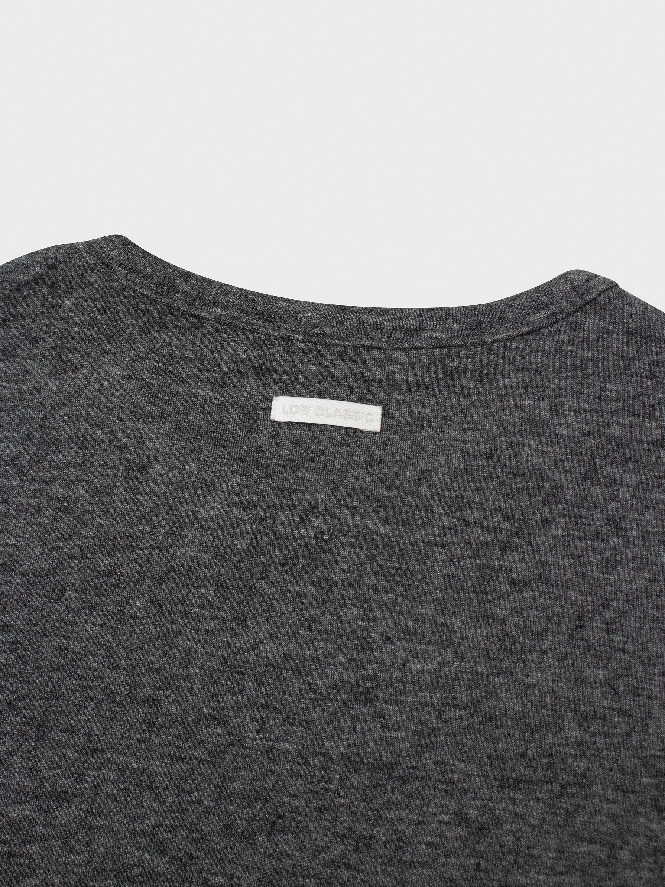 LOW CLASSIC】 LOGO-PATCH WOOL JERSEY WARM T-SHIRT : 3COLORS