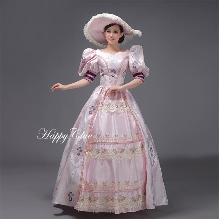 イエロー 西洋ドレス 華麗な 宮廷ドレス ロングドレス ロココ 刺繍