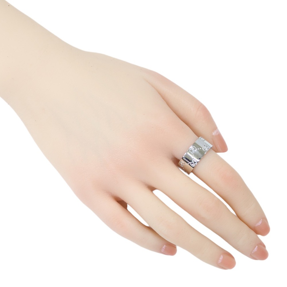 グッチ アイコン ワイド リング 指輪 20.5号 18金 K18ホワイトゴールド GUCCI 中古 美品 グッチ アイコン ワイド リング 指輪 20.5号 18金 K18ホワイトゴールド GUCCI 中古 美品