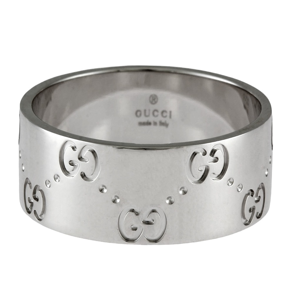グッチ アイコン ワイド リング 指輪 20.5号 18金 K18ホワイトゴールド GUCCI 中古 美品 グッチ アイコン ワイド リング 指輪 20.5号 18金 K18ホワイトゴールド GUCCI 中古 美品