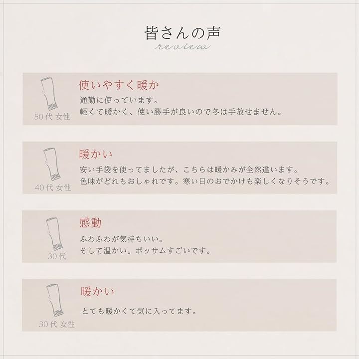 ポッサムメリノハンドウォーマー ウール手袋 ウールミトン 指空き手袋 タッチパネル対応 防寒 保温 冷え対策( マスタード, Free Size)