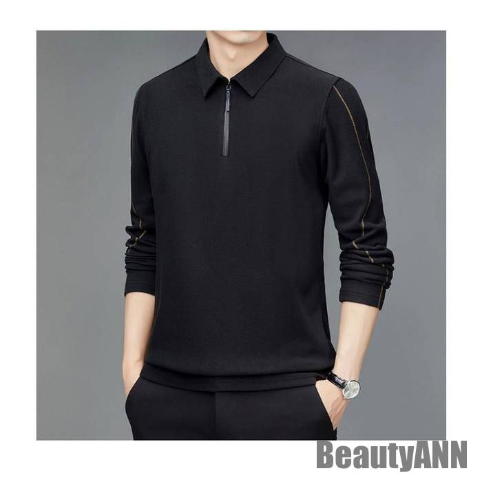 新品追加 新生活 メンズポロシャツ メンズTシャツ 長袖Tシャツ ポロシャツ メンズ Tシャツ 長袖 カットソー ポロネック シャツ 秋 春 プルオーバー 紐付き ジッパ 秋 春 冬 秋ファッション