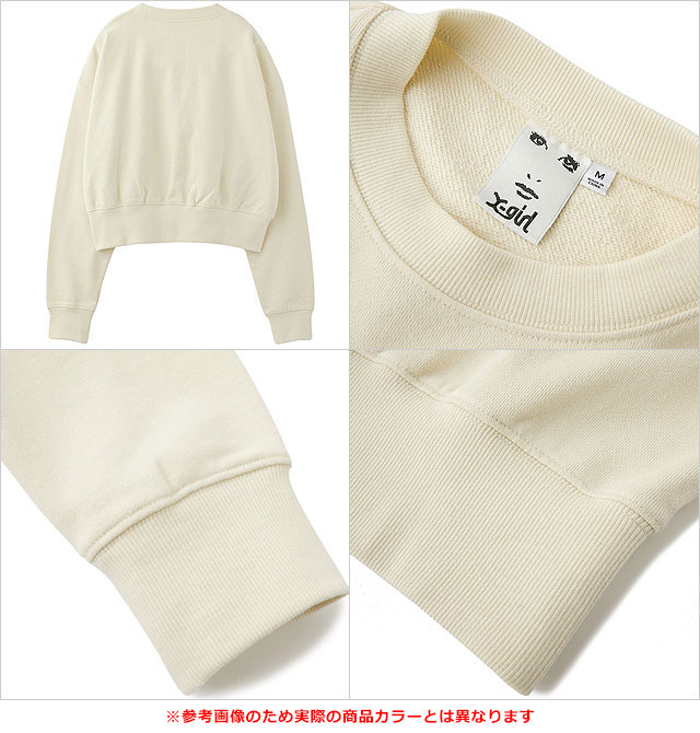 フェイクファーロゴ コンパクトスウェットトップ [105244012029] FAUX FUR LOGO COMPACT SWEAT TOP レディース トレーナー スウェットシャツ BLACK