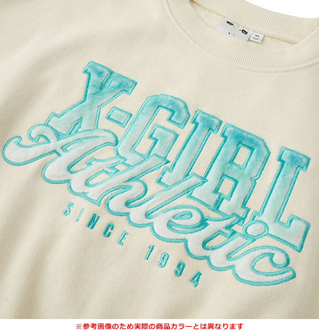 フェイクファーロゴ コンパクトスウェットトップ [105244012029] FAUX FUR LOGO COMPACT SWEAT TOP レディース トレーナー スウェットシャツ BLACK