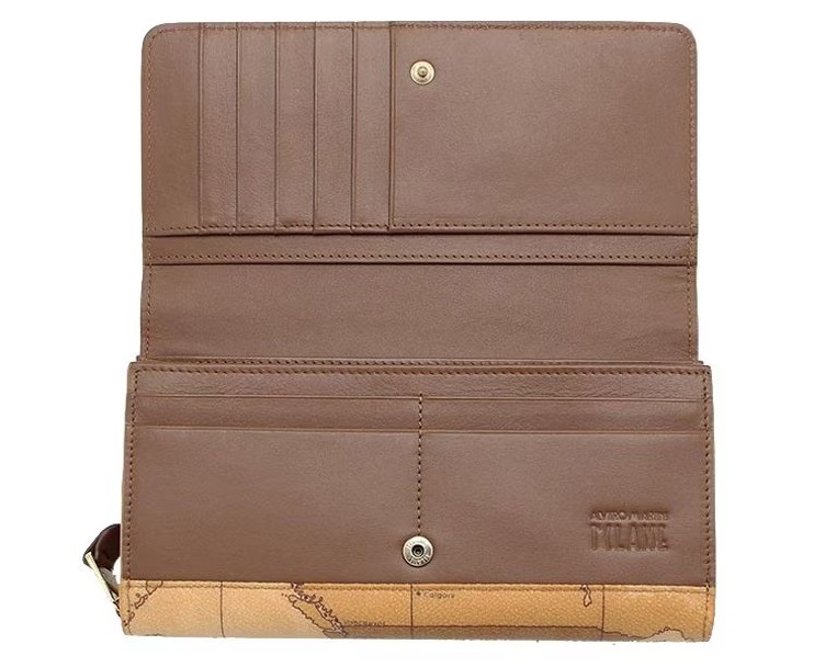 PRIMA CLASSE PL07-G611-BROWN プリマクラッセ 二折長財布 ベージュ/ブラウン/ゴールド /取寄品/裁断箇所により地図柄が異なります 88clb10.org