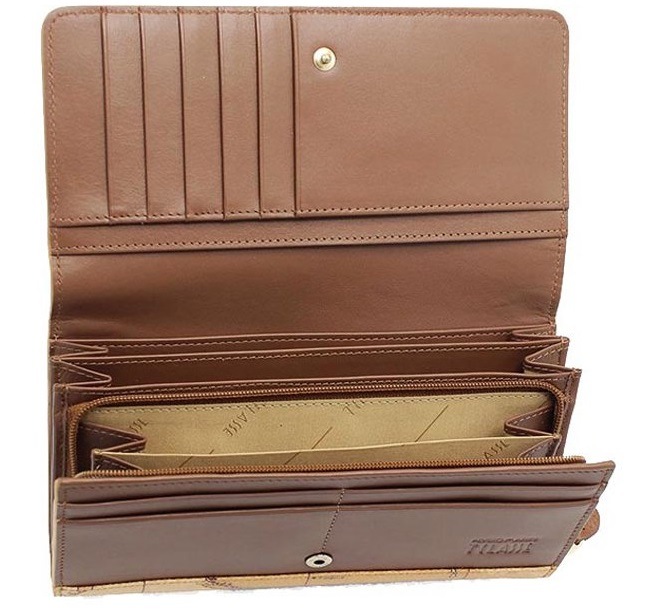 PRIMA CLASSE PL07-G611-BROWN プリマクラッセ 二折長財布 ベージュ/ブラウン/ゴールド /取寄品/裁断箇所により地図柄が異なります 88clb10.org
