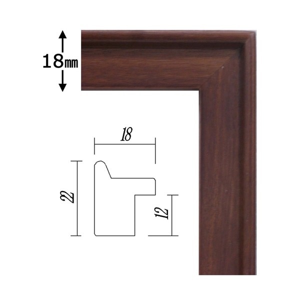 〔角額〕高級木製正方形額・壁掛けひも・アクリル付き　 9787 600角（600×600mm）「チーク」
