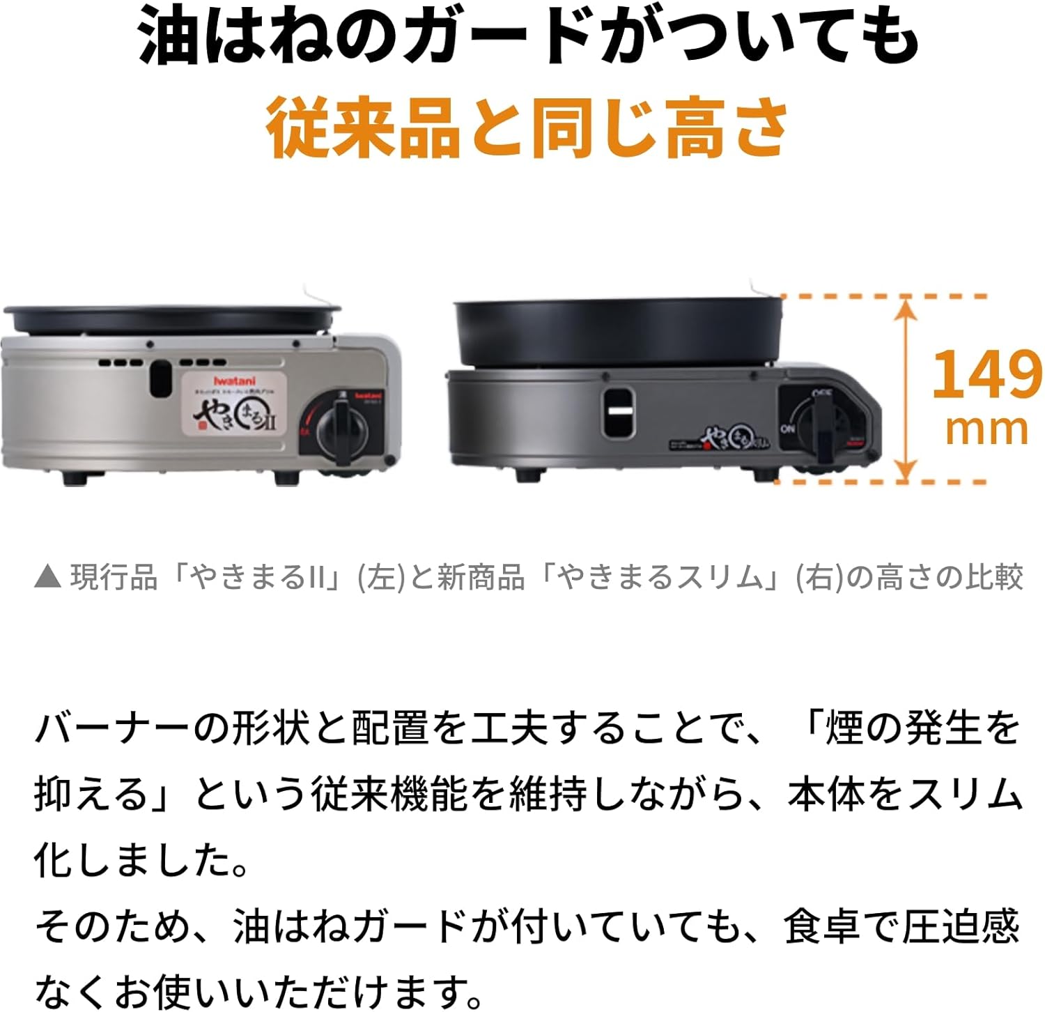 イワタニ Iwatani 岩谷 カセットガス カセットコンロ スモークレス焼肉グリル やきまるスリム やきまる イワタニホームメイドシリーズ CB-SLG-3