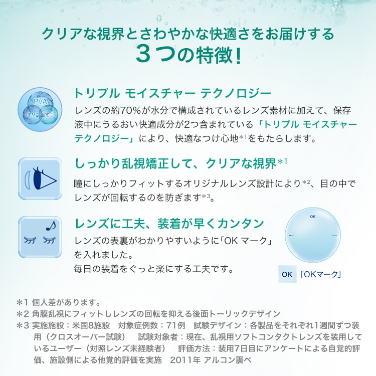 デイリーズアクア コンフォートプラス トーリック 2箱 デイリーズアクア コンフォートプラス トーリック 2箱