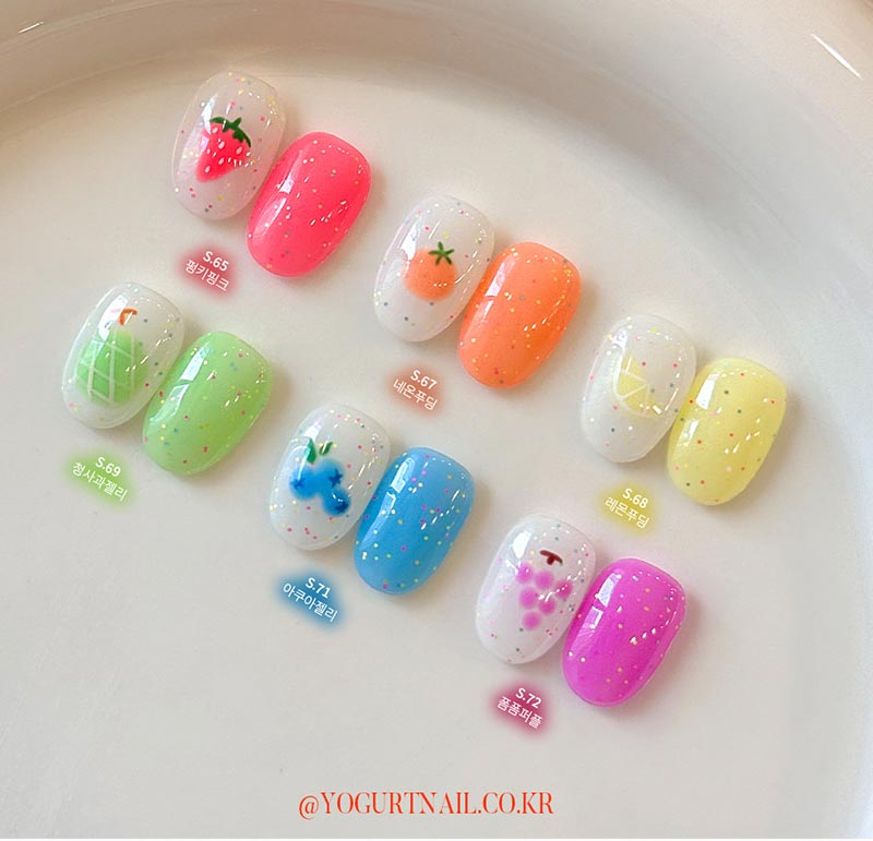 [YOGURTNAIL ] 【NEON PUDDING】パステルネオンシロップ＆トッピンググリッター [10色セット]