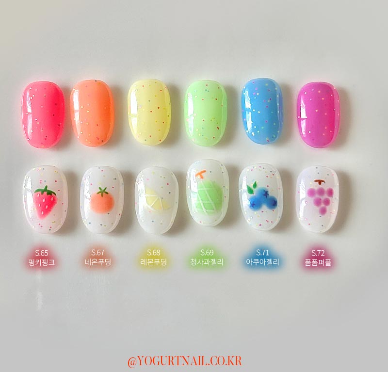 [YOGURTNAIL ] 【NEON PUDDING】パステルネオンシロップ＆トッピンググリッター [10色セット]