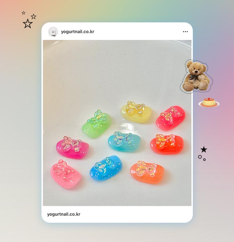 [YOGURTNAIL ] 【NEON PUDDING】パステルネオンシロップ＆トッピンググリッター [10色セット]