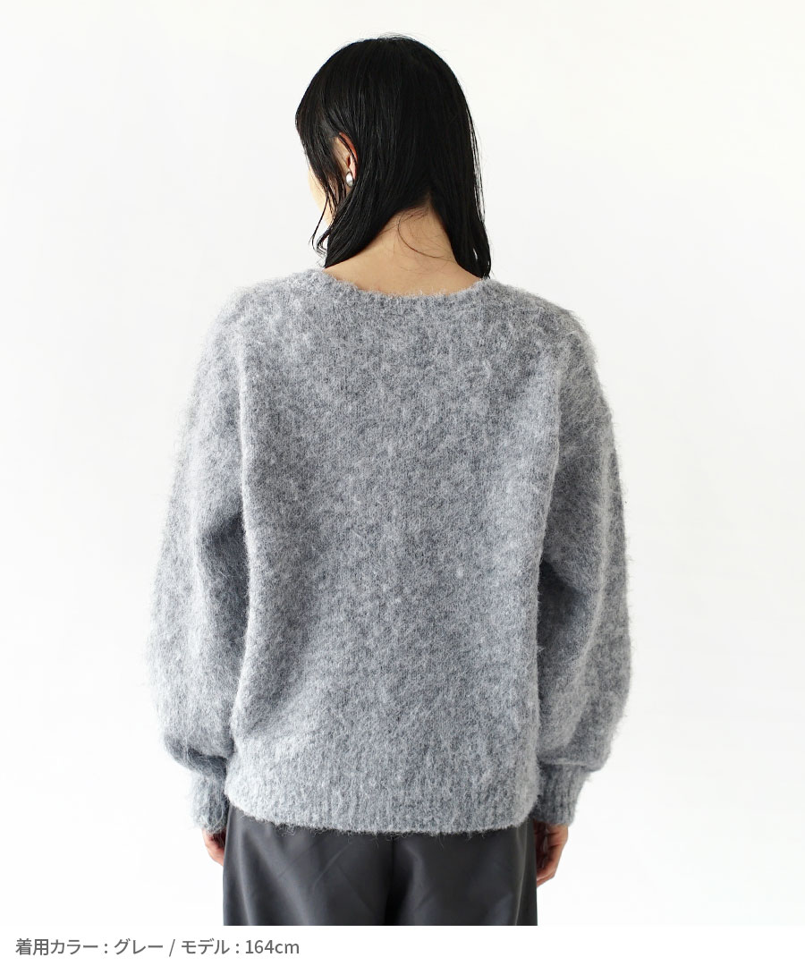 ニット レディース / トップス ニットウェア セーター シャギー 長袖 丸首 クルーネック 手洗い 大きいサイズ 春 MIMIMEMETE(ミミメメット):シャギーニット クルーネックプルオーバー ニット レディース / トップス ニットウェア セーター シャギー 長袖 丸首 クルーネック 手洗い 大きいサイズ 春 MIMIMEMETE(ミミメメット):シャギーニット クルーネックプルオーバー