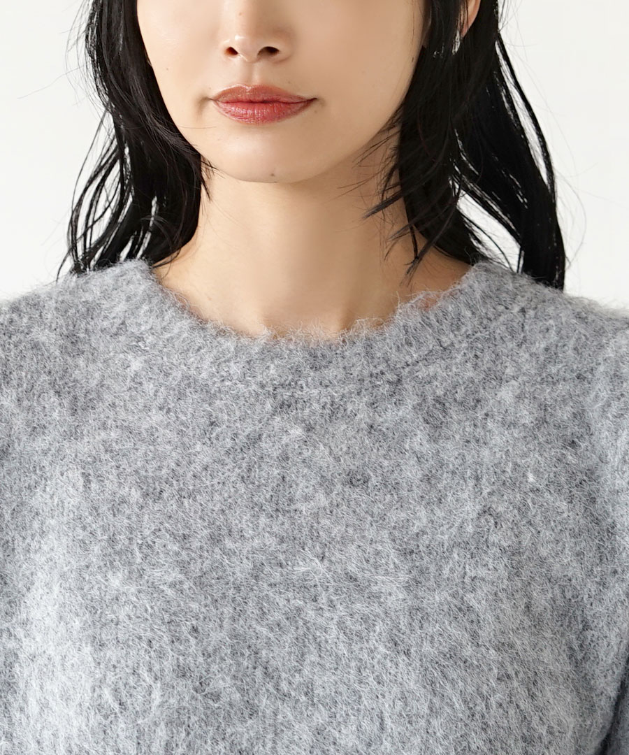 ニット レディース / トップス ニットウェア セーター シャギー 長袖 丸首 クルーネック 手洗い 大きいサイズ 春 MIMIMEMETE(ミミメメット):シャギーニット クルーネックプルオーバー ニット レディース / トップス ニットウェア セーター シャギー 長袖 丸首 クルーネック 手洗い 大きいサイズ 春 MIMIMEMETE(ミミメメット):シャギーニット クルーネックプルオーバー