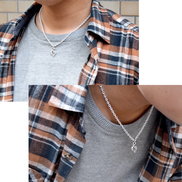 Maori warriors Love 愛 シルバー チャーム メンズネックレス Maori warriors Love 愛 シルバー チャーム メンズネックレス