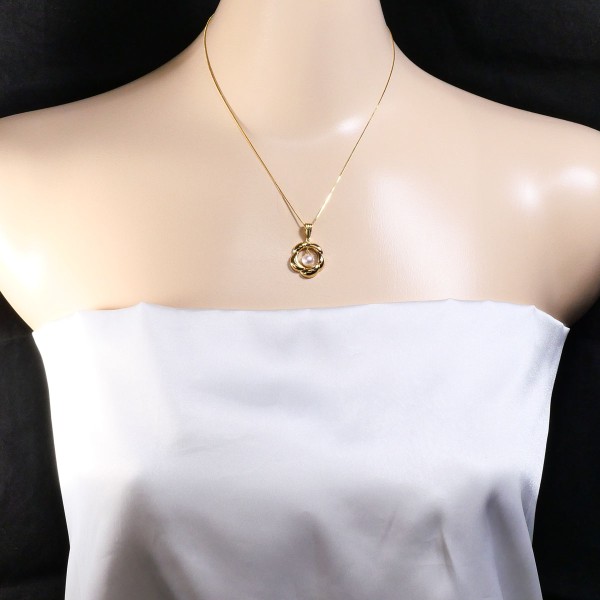 K18 18金 YG イエローゴールド ネックレス パール(真珠) 約39cm ジュエリー 中古 K18 18金 YG イエローゴールド ネックレス パール(真珠) 約39cm ジュエリー 中古