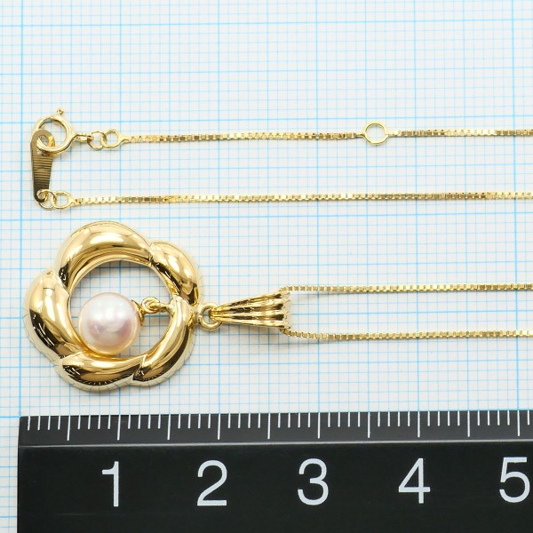 K18 18金 YG イエローゴールド ネックレス パール(真珠) 約39cm ジュエリー 中古 K18 18金 YG イエローゴールド ネックレス パール(真珠) 約39cm ジュエリー 中古