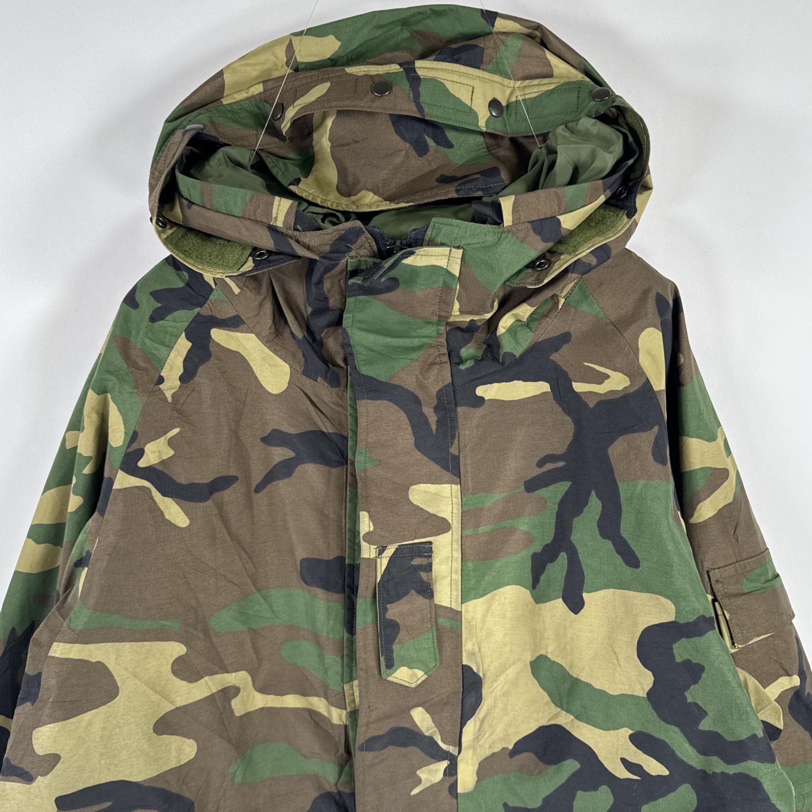 古着 ミリタリージャケット ECWCS GORE-TEX ウッドランドカモ ゴアテックスパーカー 米軍 実物 カモフラ 迷彩 large long メンズ