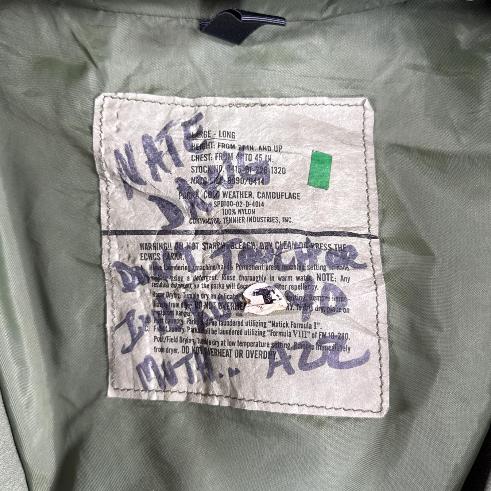 古着 ミリタリージャケット ECWCS GORE-TEX ウッドランドカモ ゴアテックスパーカー 米軍 実物 カモフラ 迷彩 large long メンズ