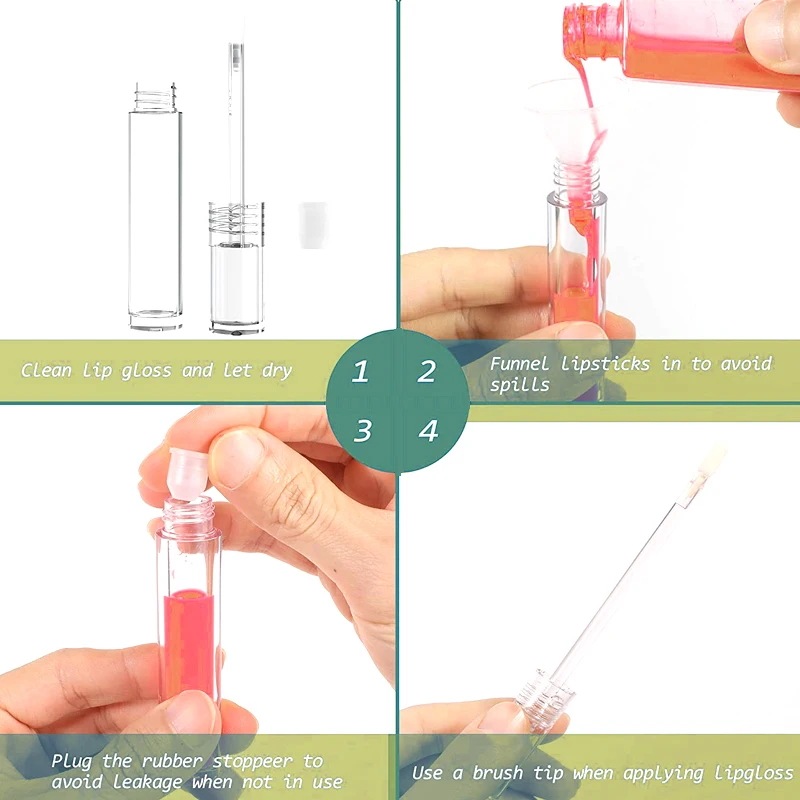 空の口紅チューブ,5ml,詰め替え可能なクリームボトル,液体化粧品容器,20個 空の口紅チューブ,5ml,詰め替え可能なクリームボトル,液体化粧品容器,20個