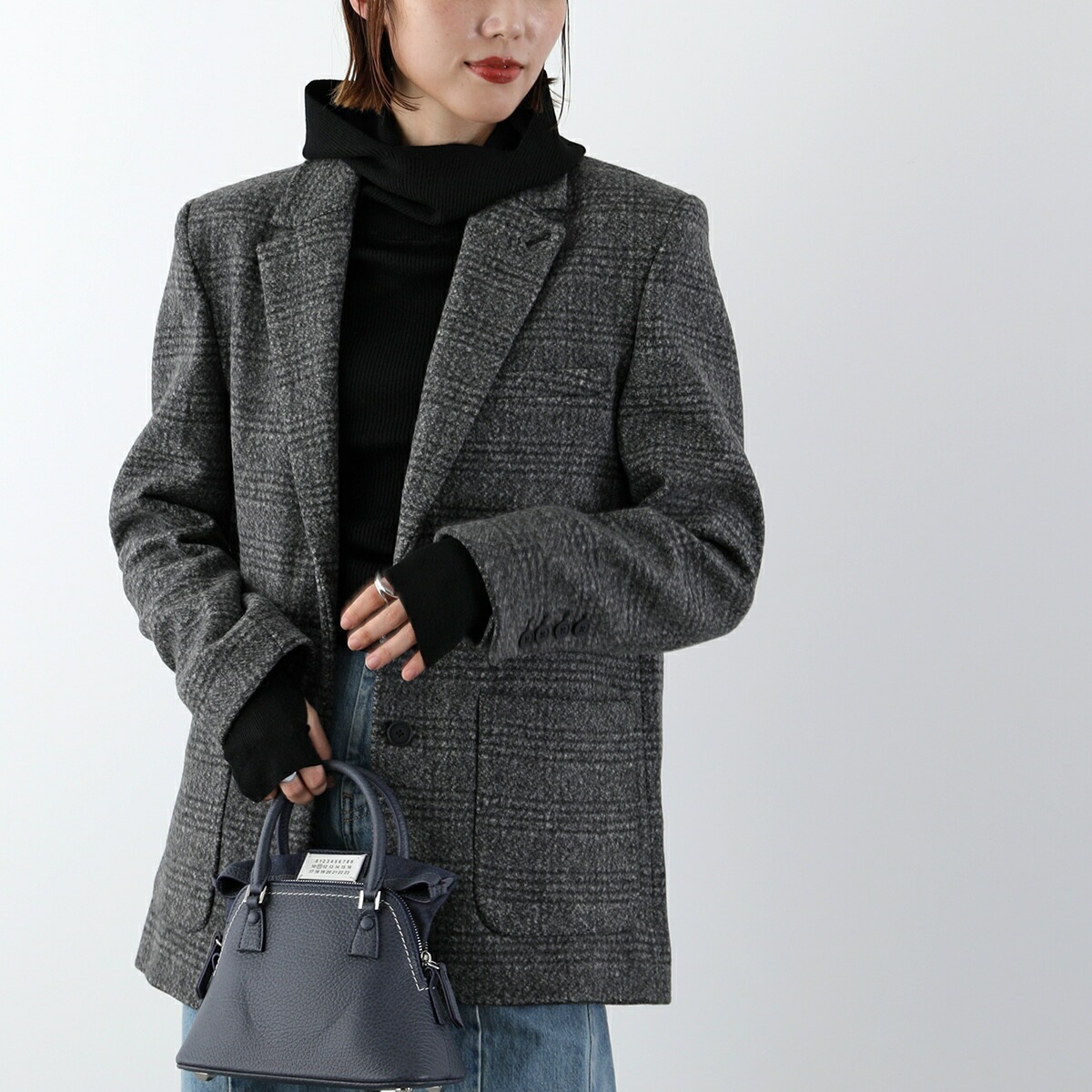 ANTHOM アントム フーディ リブニット A26517 レディース ウール混 タートルネック セーター タイト 12 ANTHOM アントム フーディ リブニット A26517 レディース ウール混 タートルネック セーター タイト 12