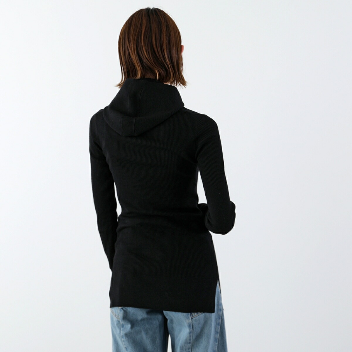 ANTHOM アントム フーディ リブニット A26517 レディース ウール混 タートルネック セーター タイト 12 ANTHOM アントム フーディ リブニット A26517 レディース ウール混 タートルネック セーター タイト 12