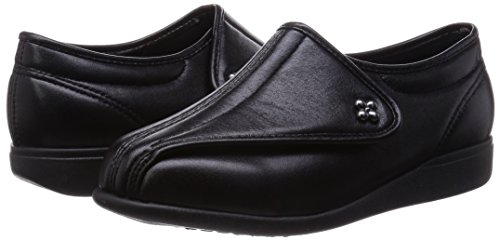 [カイホシュギ] 介護シューズ 軽量 転倒予防 リハビリ 幅広 5E KHS L011 レディース ブラックスムース 25.0 cm