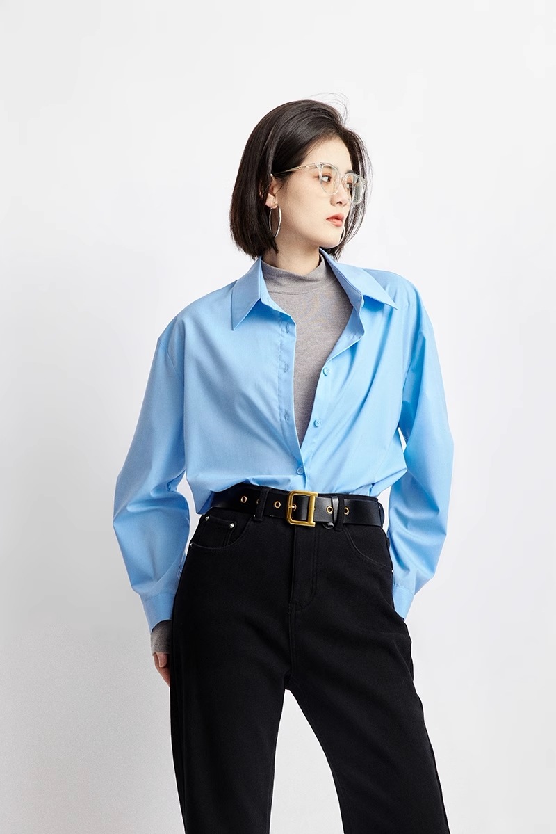 ブルー シャツ オリジナル デザイン ゆったり 通勤 ジャケット 長袖 トップス レディース トップス シャツ 袖あり 長袖 襟付き 大人可愛い きれいめ シンプル カジュアル 大人 上品 おしゃれ ブルー シャツ オリジナル デザイン ゆったり 通勤 ジャケット 長袖 トップス レディース トップス シャツ 袖あり 長袖 襟付き 大人可愛い きれいめ シンプル カジュアル 大人 上品 おしゃれ