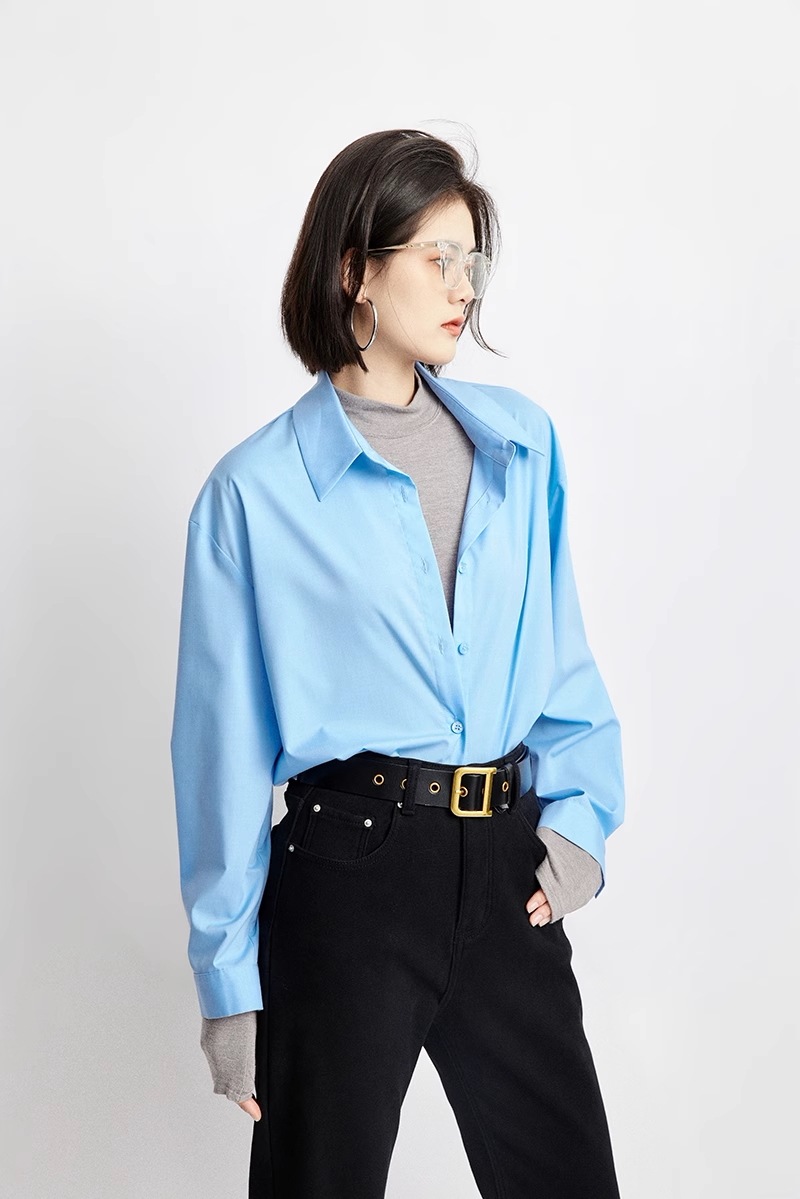 ブルー シャツ オリジナル デザイン ゆったり 通勤 ジャケット 長袖 トップス レディース トップス シャツ 袖あり 長袖 襟付き 大人可愛い きれいめ シンプル カジュアル 大人 上品 おしゃれ ブルー シャツ オリジナル デザイン ゆったり 通勤 ジャケット 長袖 トップス レディース トップス シャツ 袖あり 長袖 襟付き 大人可愛い きれいめ シンプル カジュアル 大人 上品 おしゃれ