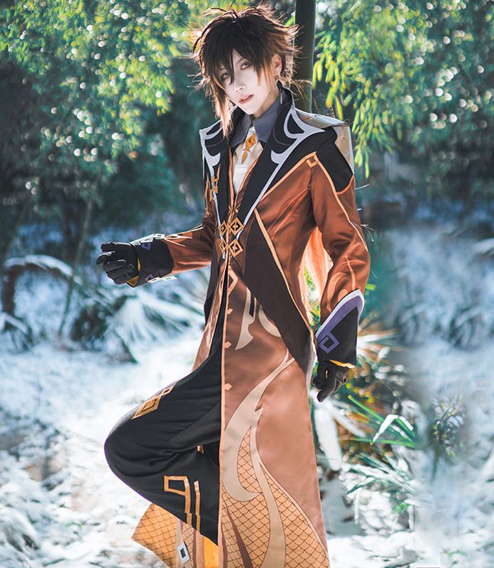 原神 風 鍾離 しょうり コスチューム コスプレ衣装 9点セット サイズ S―XXL_5