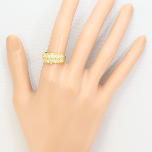 K18 18金 YG リング 指輪 12号 ダイヤ 0.51 カード鑑別書 ジュエリー 中古