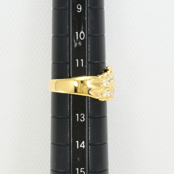 K18 18金 YG リング 指輪 12号 ダイヤ 0.51 カード鑑別書 ジュエリー 中古