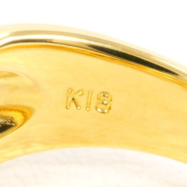K18 18金 YG リング 指輪 12号 ダイヤ 0.51 カード鑑別書 ジュエリー 中古